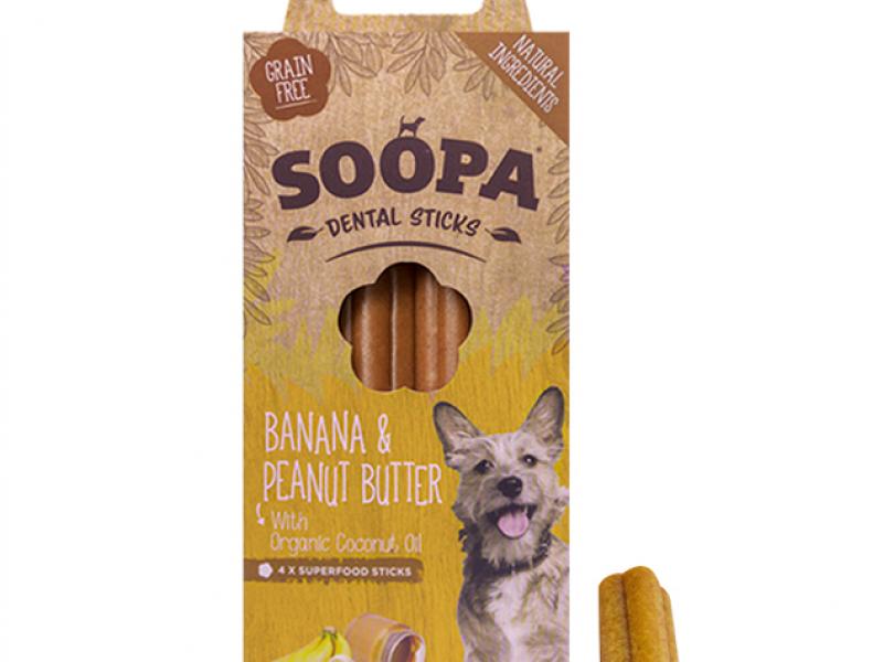 [페그너티] SOOPA 그레인 프리 100% 식물성 건강한 야채 덴탈 스틱 - 바나나 & 땅콩 버터